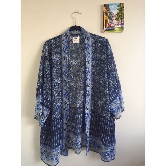 Wild Blue Tops - Wild Blue Sadie Robertson Boho Floral Kimono